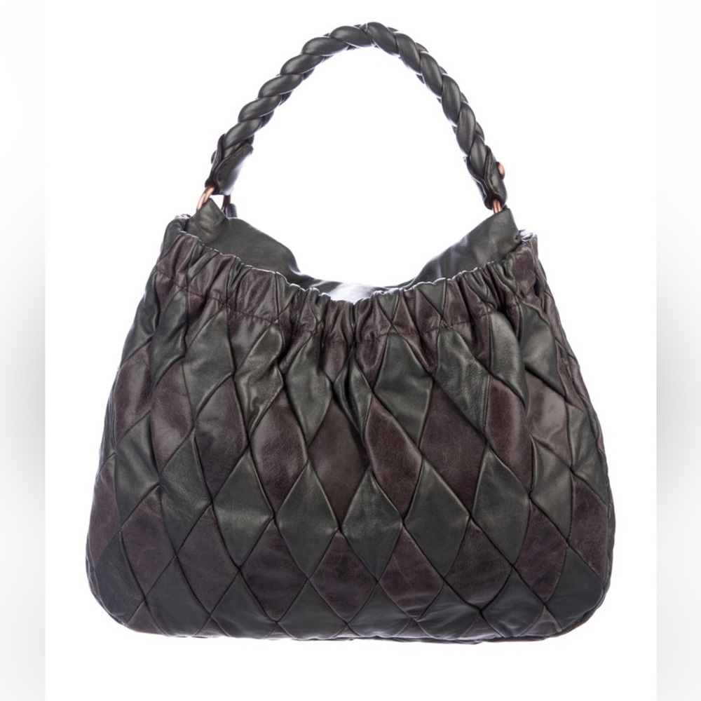 Miu Miu Black and Brown Hobo Bag